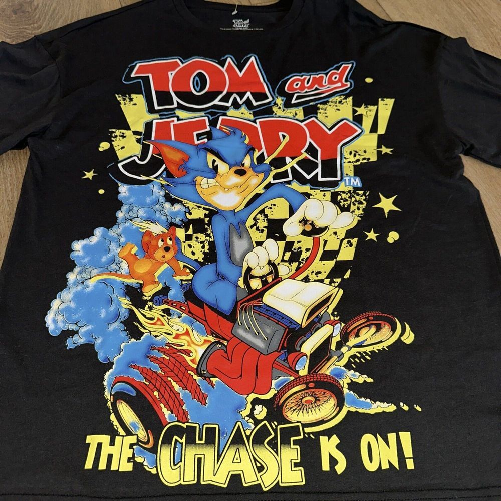 Tom And Jerry Young‎ Men's Graphic Tee Size Small Black NWOT
